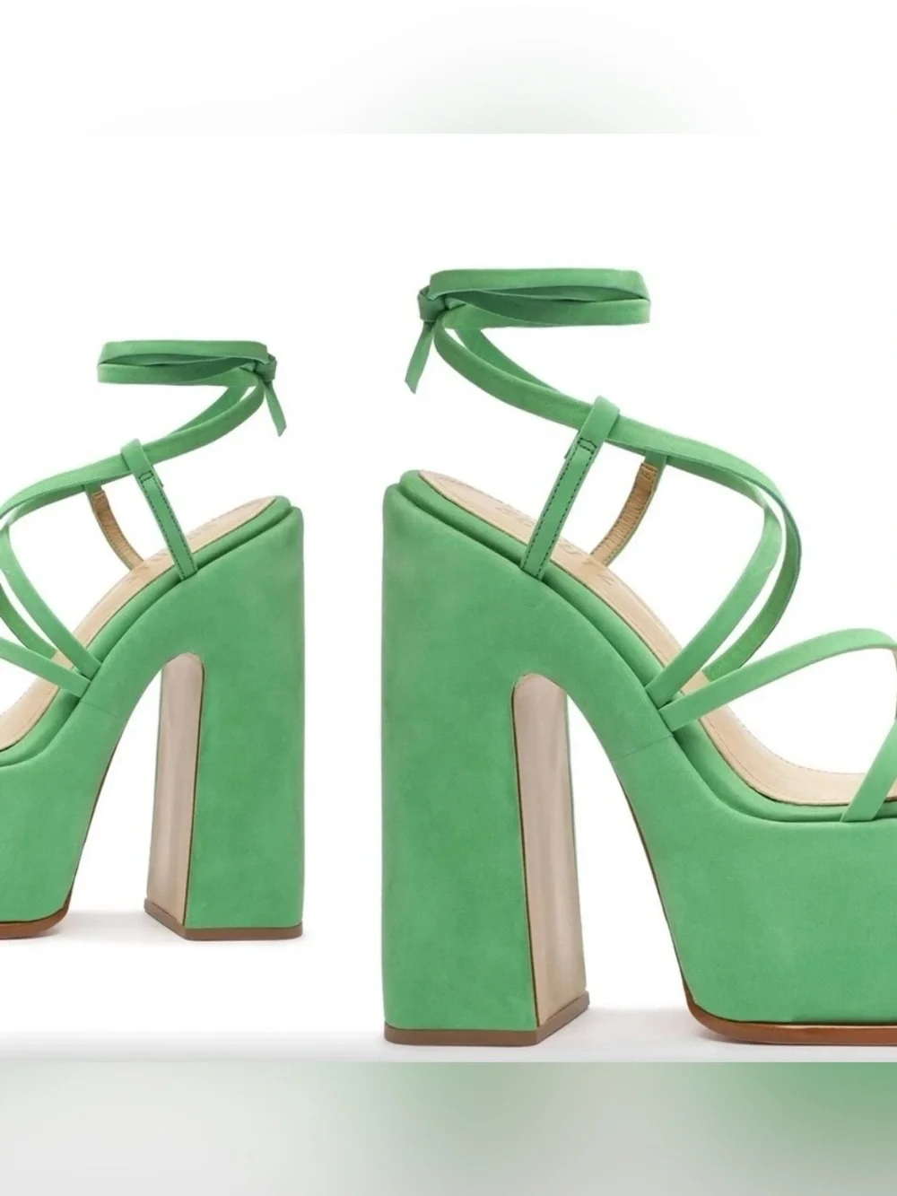 Schutz nubuck platform lace up heels